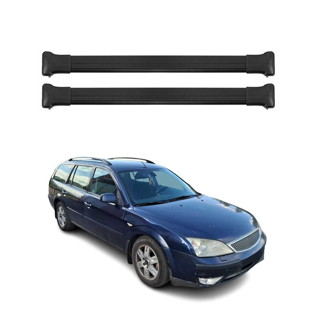 Dachträger Grundtäger für Ford Mondeo Kombi 2000-2007 75kg Alu Schwarz 2 tlg