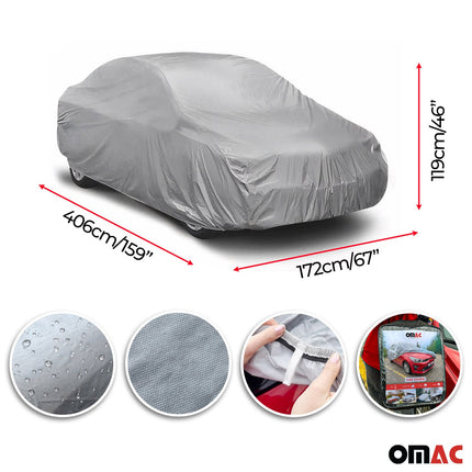 Auto Schutzhülle Vollgarage Autoabdeckung Universal Grau 406x172x119