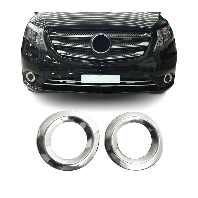 Nebelscheinwerfer Rahmen Umrandung für Mercedes V Klasse W447 2014-2019 Chrom 2x