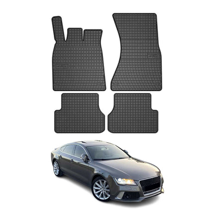 OMAC Gummi Fußmatten für Audi A7 C7 Sportback 2010-2018 Automatte TPE Schwarz 4x