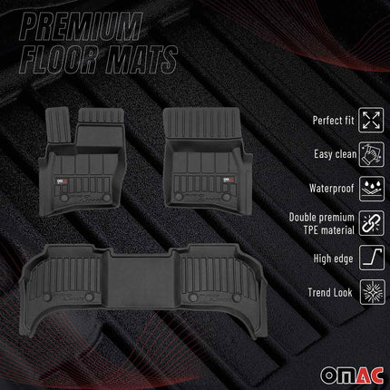 OMAC Gummi Fußmatten für Land Rover Defender 2020-2026 Premium Gummi Schwarz 3x