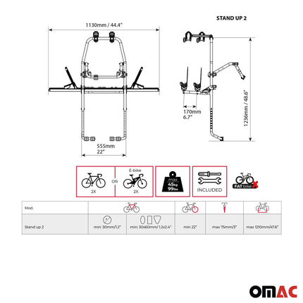 Menabo Fahrradträger 2 Fahrräder für Audi A6 Allroad 2012-2014ü Silber Schwarz