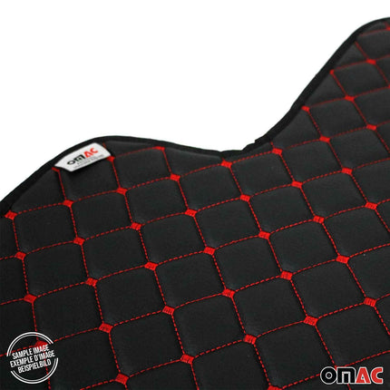 Fußmatten Leder Automatten für BMW X5 E70 2006-2013 Kunstleder Schwarz Rot 4tlg
