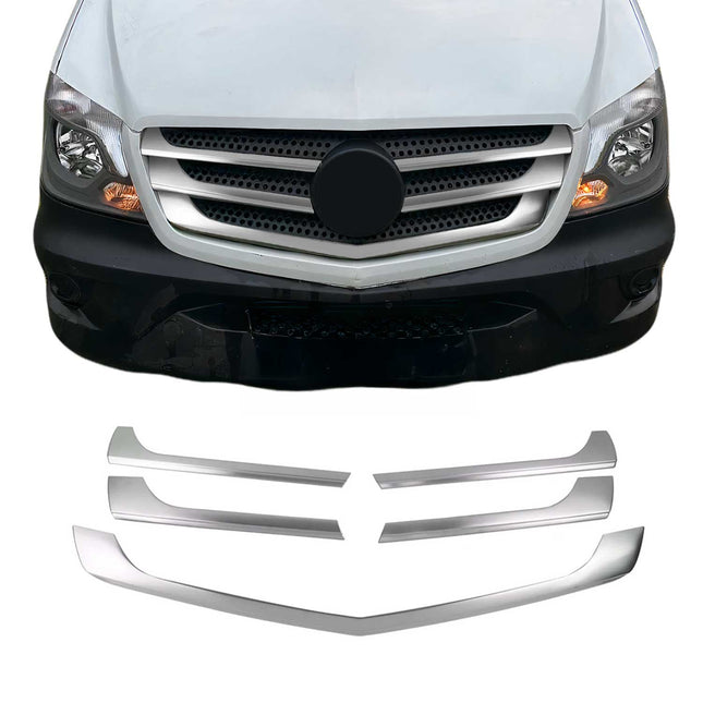 Kühlergrill Grillleisten für Mercedes Sprinter W906 2013-2018 Gebürstet Chrom 5x