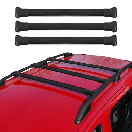 Dachträger Grundtäger für Opel Vivaro B 2014-2019 75kg Aluminium Schwarz 3 tlg