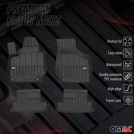 OMAC Gummi Fußmatten für Audi TT MK2 8J 2006-2014 Premium TPE Automatten 4tlg