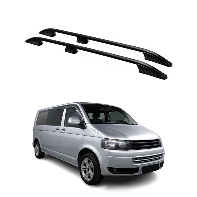 Dachreling für VW T5 T6 Transporter Multivan Caravelle 2003-24 L2 Alu Schwarz