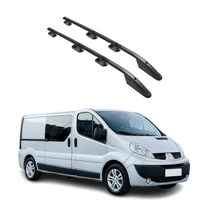 Alu Dachreling für Renault Trafic / Opel Vivaro A 2001-2014 L2 Langer Schwarz