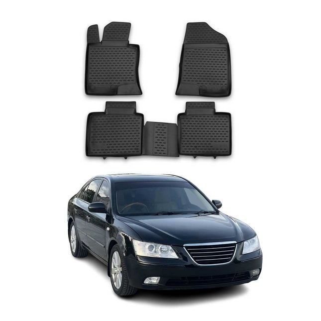 OMAC Gummimatten Fußmatten für Hyundai Sonata VI 2010-2015 TPE Automatte Schwarz
