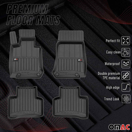 OMAC Gummi Fußmatten für Mercedes EQC N293 2020-2024 Premium Gummi Schwarz 4tlg