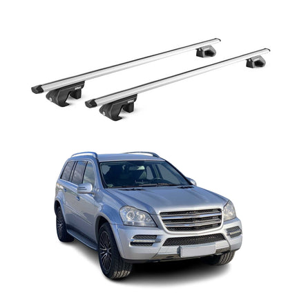 Dachträger Grundtäger für Mercedes GL Klasse X164 2006-2012 90kg Alu Grau 2x ABE