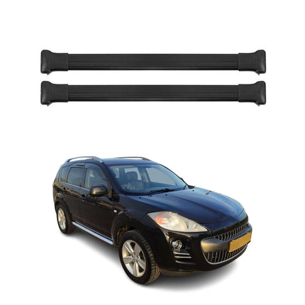 Dachträger Grundtäger für Peugeot 4007 2007-2012 75kg Aluminium Schwarz 2 tlg