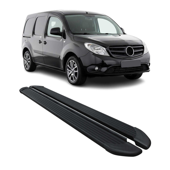 Seitenschweller Trittbretter Schweller für Mercedes Citan 2012-2021 Alu Schwarz