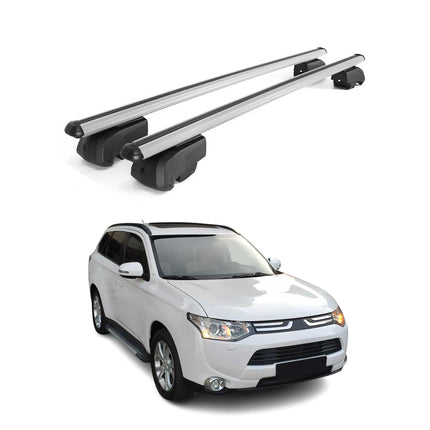 Dachträger Gepäckträger für Mitsubishi Outlander 2012-2021 ABE Alu Grau 2tlg