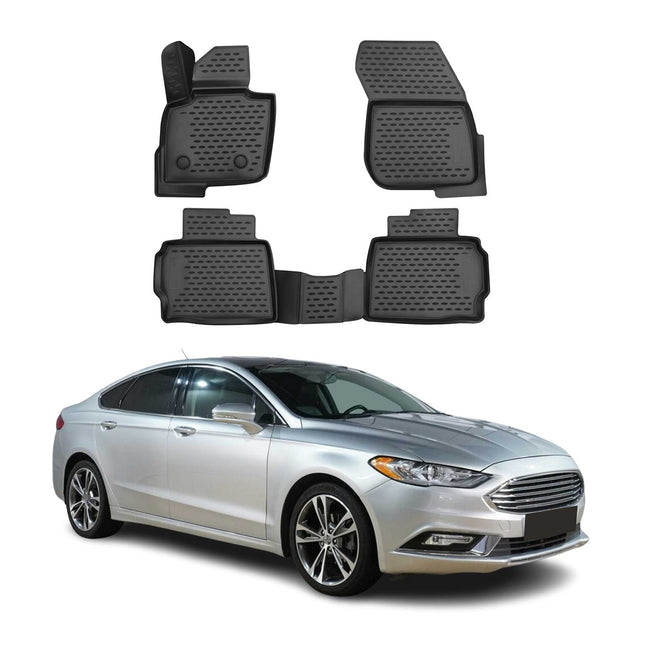 OMAC Gummimatten Fußmatten für Ford Mondeo 5 2014-2022 Limo Turnier Schwarz 4X