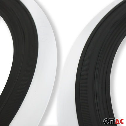 4x Weißwandringe Weißwandreifen 15 Zoll Schwarz Weiß Echt Gummi Auto Tuning