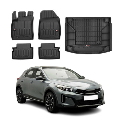 OMAC Fußmatten & Kofferraumwanne Set für Kia XCeed 2019-2026 Gummi Schwarz 5x