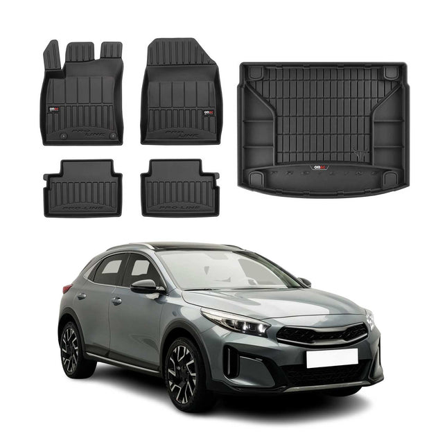 OMAC Fußmatten & Kofferraumwanne Set für Kia XCeed 2019-2026 Gummi Schwarz 5x