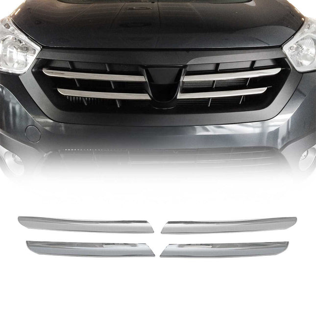 Kühlergrill Grillleisten für Dacia Lodgy Stepway ab 2012 Edelstahl Chrom 4tlg