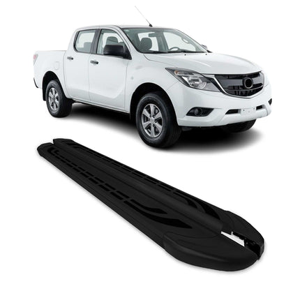 Trittbretter Seitenschweller für Mazda BT-50 DoubleCab 2011-2021 Alu Schwarz