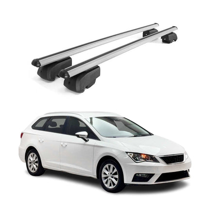 Dachträger Gepäckträger für Seat Leon Kombi 2014-2023 ABE Aluminium Grau 2x