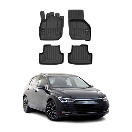 OMAC Gummi Fußmatten für VW Golf Mild Hybrid 2019-2026 Premium Gummi Schwarz 4x
