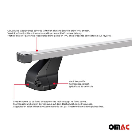 Menabo Dachträger für Subaru Impreza mk5 Stufenheck 2016-2023 75kg Stahl Grau 2x
