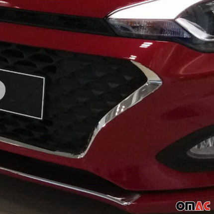 Kühlergrill Leisten Grillleisten für Hyundai i20 2018-2021 Edelstahl Chrom 3tlg