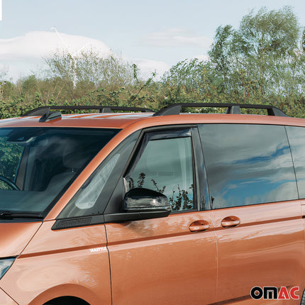Dachreling Relingträger für VW T7 Multivan 2021-2026 Aluminium Schwarz 2 tlg