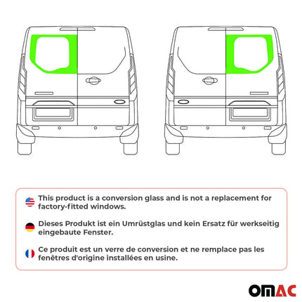 Heckflügeltür Autoglas für Ford Transit Custom 2014-2024 Links Rechts L1 L2 SET