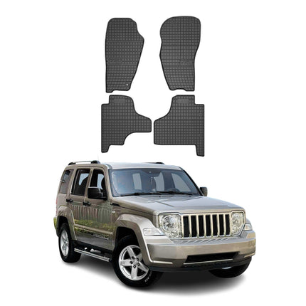OMAC Gummi Fußmatten für Jeep Cherokee KK 2007-2013 Automatten Gummi Schwarz 4x