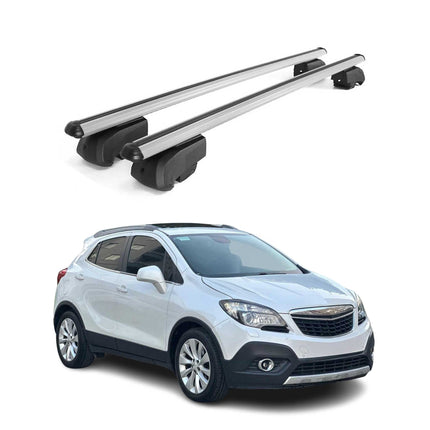 Dachträger Grundtäger für Opel Mokka \ Mokka X 2012-2019 75kg Silber Alu 2 tlg