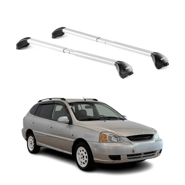 Dachträger Grundtäger für Kia Rio Kombi 2000-2005 100kg Alu Silber 2 tlg ABE