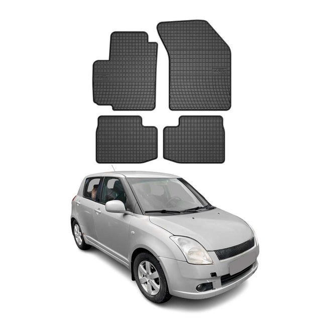 OMAC Gummi Fußmatten für Suzuki Swift 2005-2010 Automatten Gummi TPE Schwarz 4x