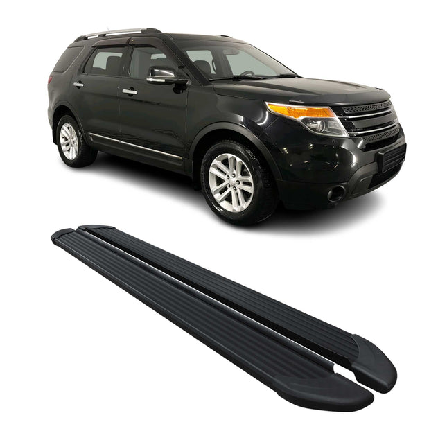 Seitenschweller Trittbretter Schweller für Ford Explorer 2010-2020 Alu Schwarz