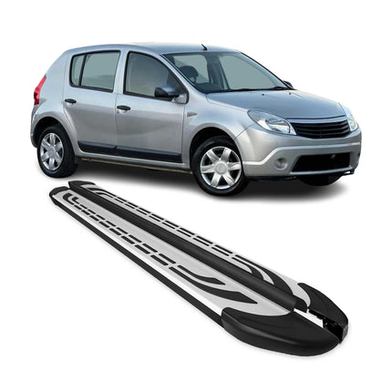 Trittbretter Seitenschweller Seitenbretter für Dacia Sandero 2008-20 Alu Schwarz