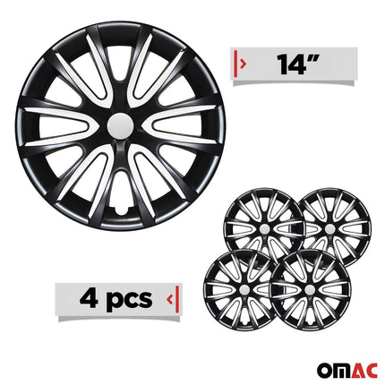 Radblenden Radkappen Radzierblenden für 14" Zoll Stahlfelgen Schwarz weiß 4x