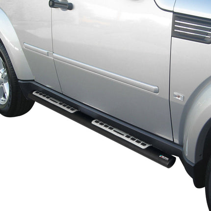 Edelstahl Seitenschweller Schwellerrohre für Dodge Nitro 2007-2012 Schwarz