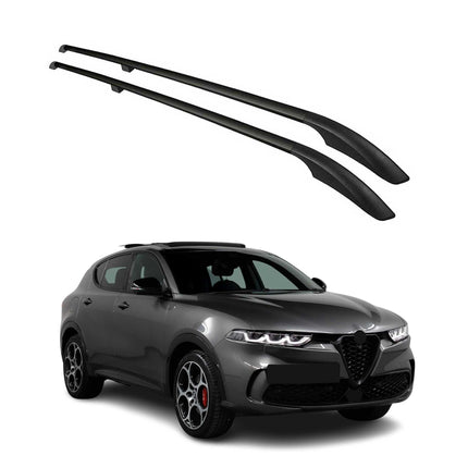 Dachreling Dachgepäckträger für Alfa Romeo Tonale 2022-2026 Alu Schwarz