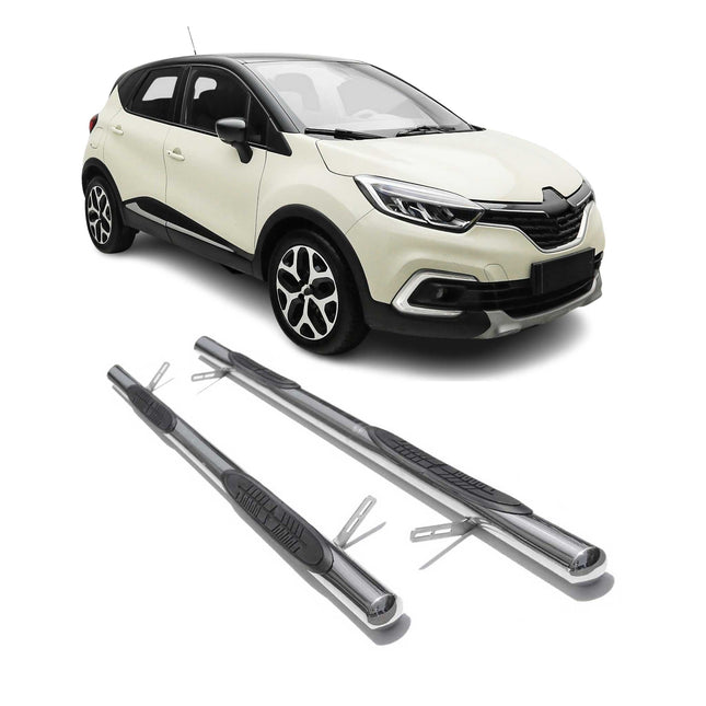 Edelstahl Trittbretter Schwellerrohre für Renault Captur 2013-2019 Silber