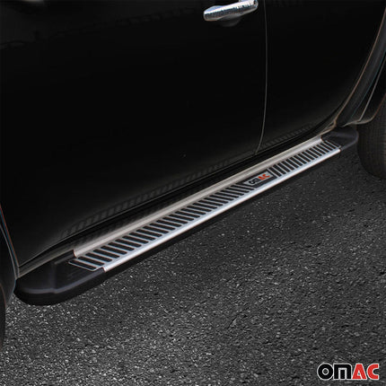 Trittbretter Seitenschweller für Mitsubishi ASX 2010-2022 Alu Grau Schwarz 2tlg