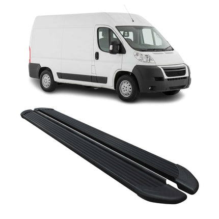 Seitenschweller Trittbretter Schweller für Peugeot Boxer 2006-26 L2 Alu Schwarz