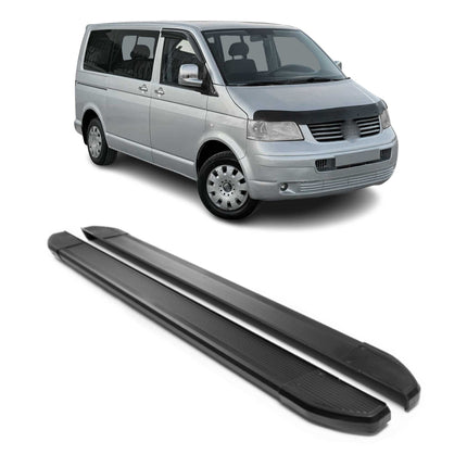 Alu Seitenschweller Trittbretter für VW Transporter T5 2003-15 L1 Kurzer Schwarz
