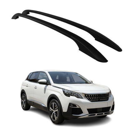 Aluminium Dachreling Relingträger für Peugeot 3008 2016-2024 Schwarz 2x