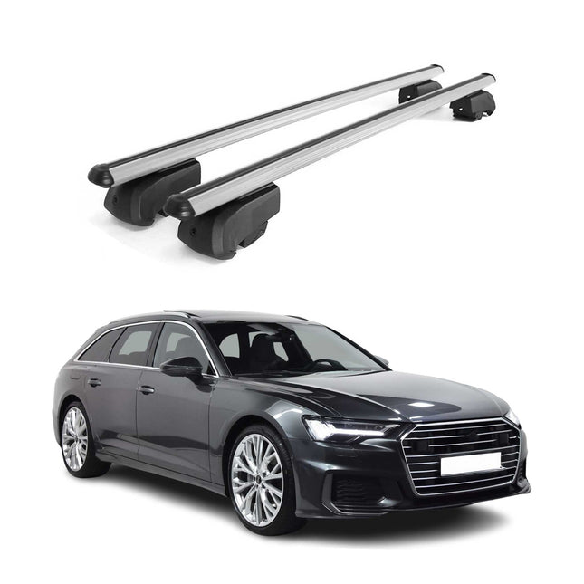 Dachträger Grundtäger für Audi A6 C8 Avant 2018-2025 75kg Alu Silber 2 tlg