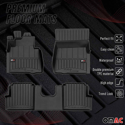 OMAC Gummi Fußmatten für Mercedes G Klasse W463 1990-2018 Premium TPE Schwarz 3x