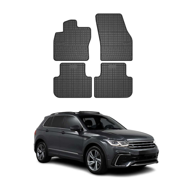OMAC Gummi Fußmatten für VW Tiguan 2016-2024 Automatten Gummi Schwarz 4tlg