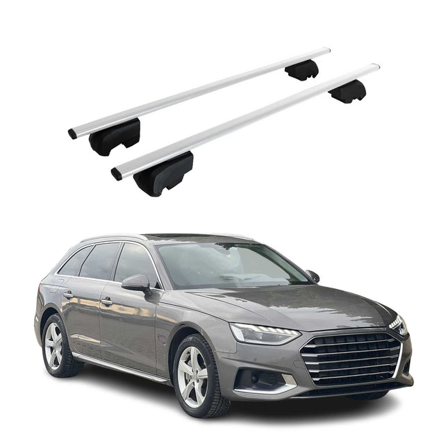 Dachträger Gepäckträger für Audi A4 B9 Avant 2016-2025 ABE Metall Silber 2x