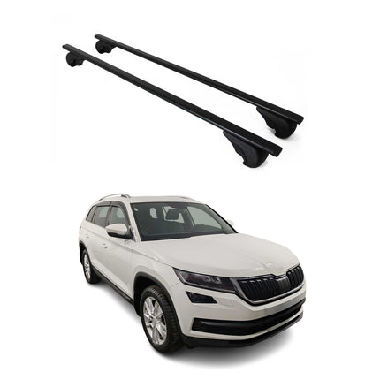 Dachträger Grundtäger für Skoda Kodiaq 2016-2024 75kg Metall Schwarz 2 tlg