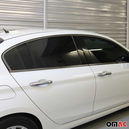 Fensterleisten Zierleisten für Fiat Tipo 2015-2026 Edelstahl Dunkel 8tlg